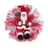 Christmas Wreath Door Hanging Holiday Party Window Decor Red Gold Santa Style