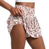 Damen Faltenrock mit Blumenmuster und integriertem Hosenrock Sportlicher Tennis-Skort zum Laufen, Yoga, Fitness, Freizeit