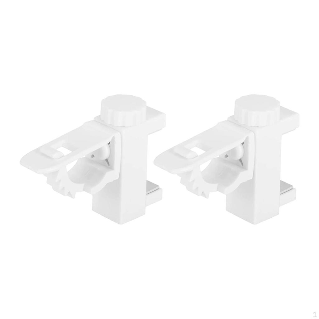2x Curtain Rod Brackets Drapery Hangers Adjustable Clamp Holder Range 0.4"-1.5" Fixing