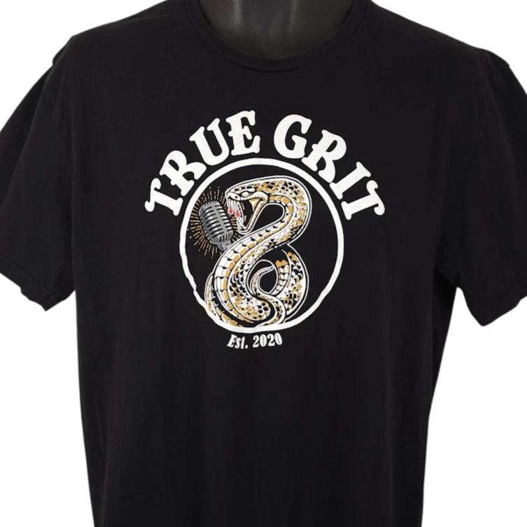 

True Grit T Shirt Mens Size Large Black Las Vegas Rock & Roll Blues Band Tee 2XL