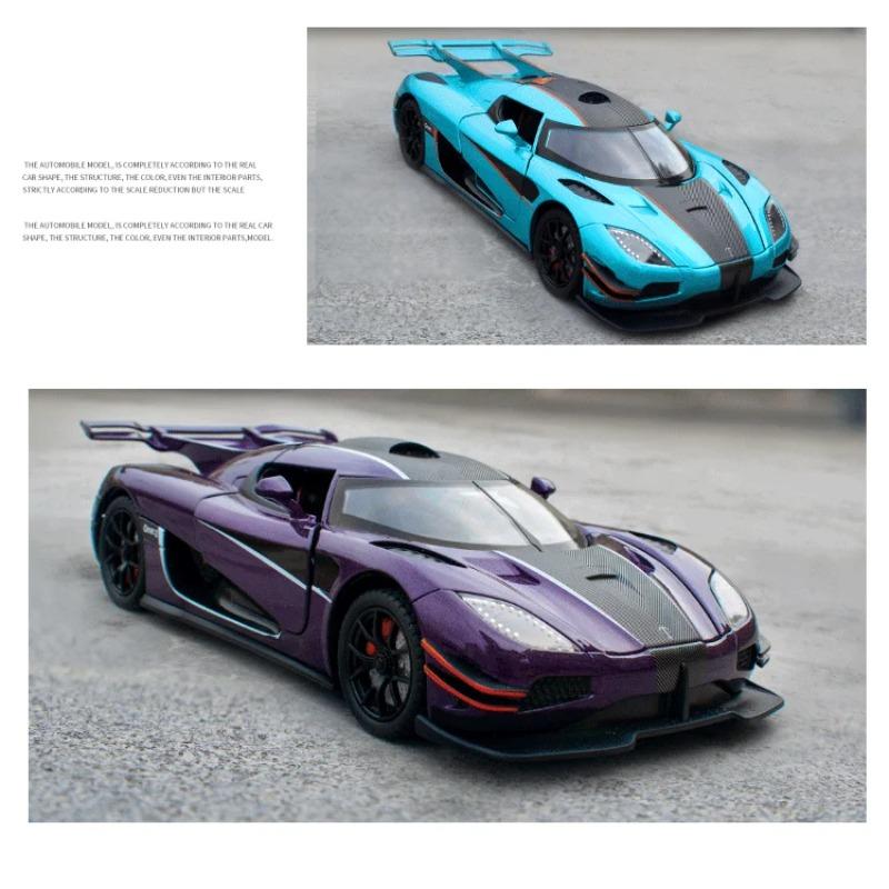 1/24 Koenigsegg ONE 1 Model sportovního auta z hliníkové slitiny Odlévaný kovový model závodního auta Vysoká simulace Zvuk a světlo Dětské hračky Dárek