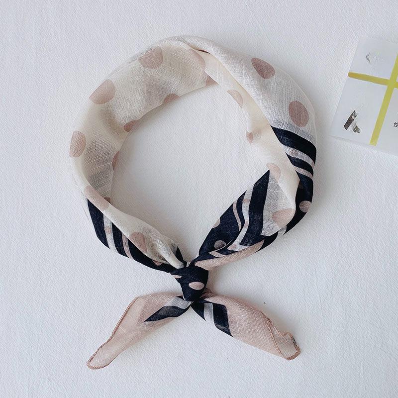 

Маленький квадратный шарф: Весенне-осенний дышащий шарф-хомут в стиле преппи и повязка для волос 58*58cm