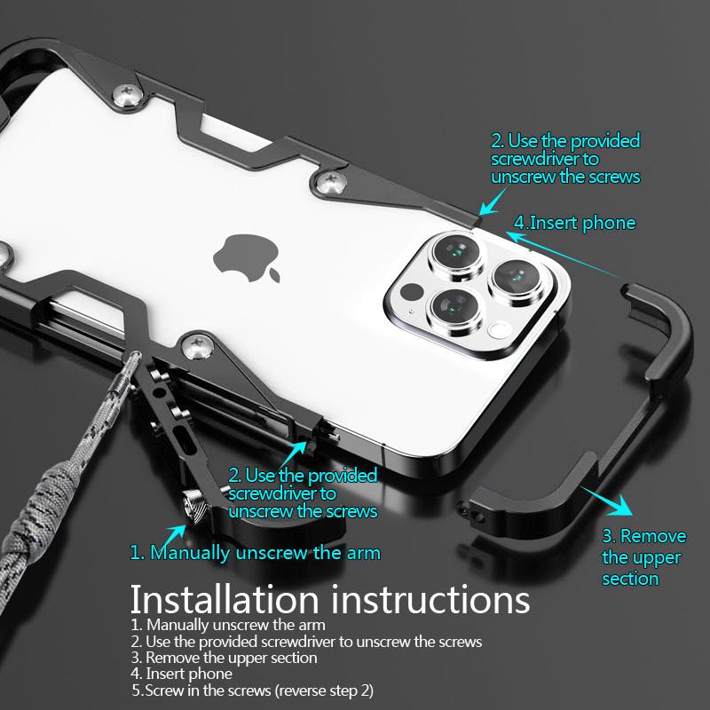 Rüstungsschraube Metallrahmen Stoßfeste Hülle Für Xiaomi 14 13 Pro 13t 13 Ultra Aluminium Bumper Cases Heavy Duty Fundas