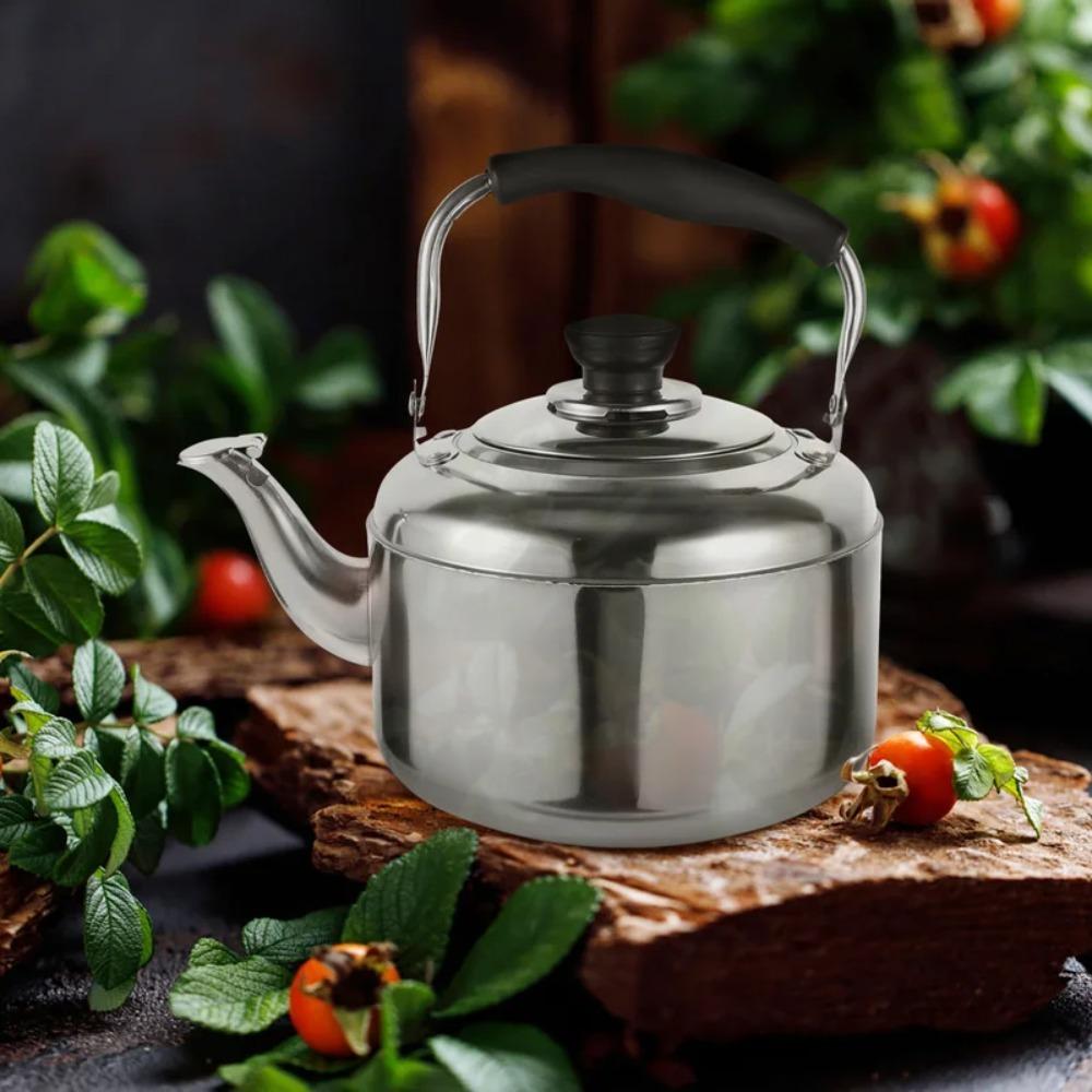 Large Capacity Stainless Steel Kettle Anti-scalding Handle Teapot Whistling Kettle  Camping