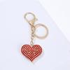 Sparkling Heart Keychain With Rhinestones Accent Zinc Alloy Design Bag Hanging Decoration For Women Gift Giving