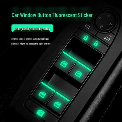Adesivi Fluorescenti per Pulsanti Interni Auto - Adesivi Impermeabili e Resistenti all'Usura per Alzacristalli