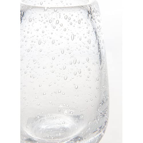 FOYER Clear Glass Flower Vase, 10cm H X 7cm W, 2c00025CL F
