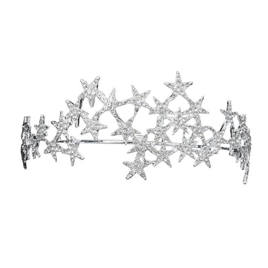 Strass-Stern-Haarreif Haarreif Diadem Krone Braut Hochzeits-Haarschmuck