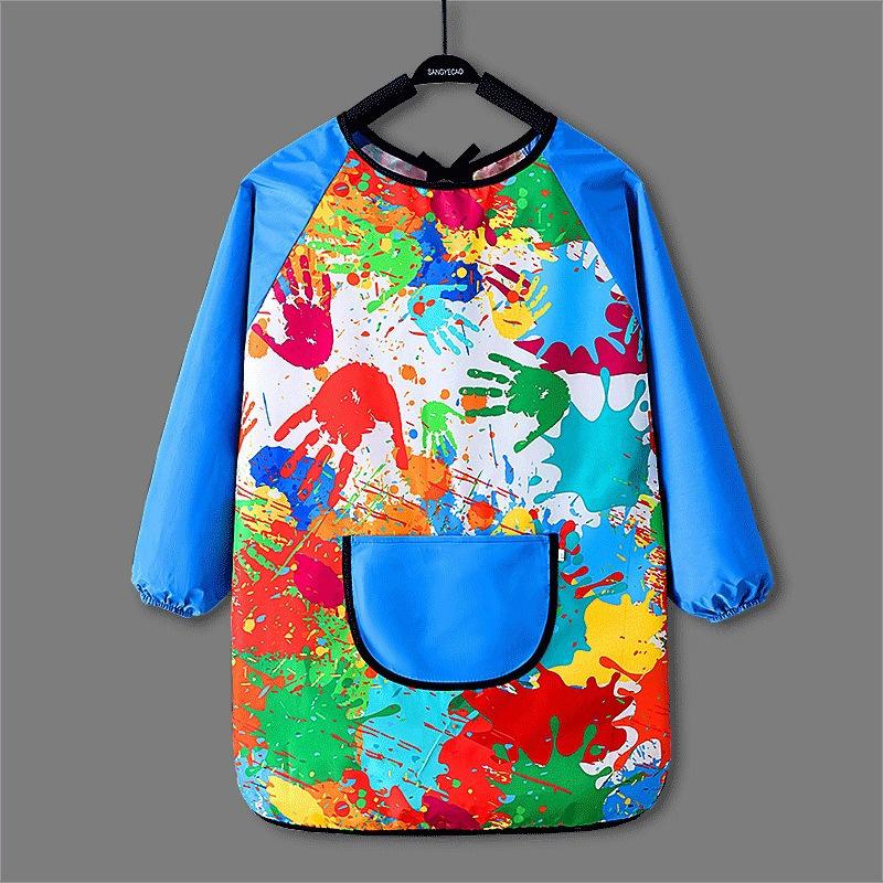 Paint Apron for Children Art Apron - Waterproof Long Sleeved Cover Children's Apron, Childrens Drawing Kindergarten WQ005