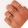 Rock Metal Geometric Round Punk Ring Set Open Index Finger Accessories Buckle Joint Tail Ring Women's Jewelry