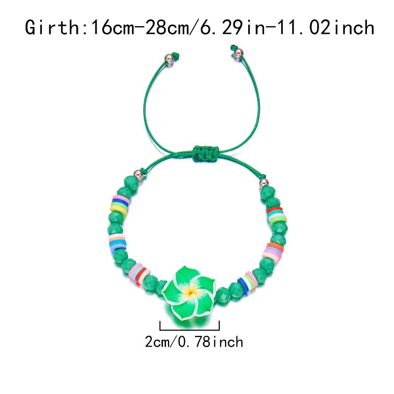 Bohemian Colorful Flower Charm Bracelets For Women Adjustable Pull String Summer Vacation Bangles Girls Party Jewelry Gift