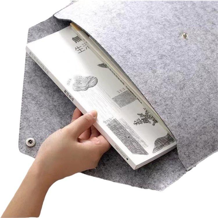 Portable Dustproof Felt Storage Handbag with Snap Button for iPad and Files