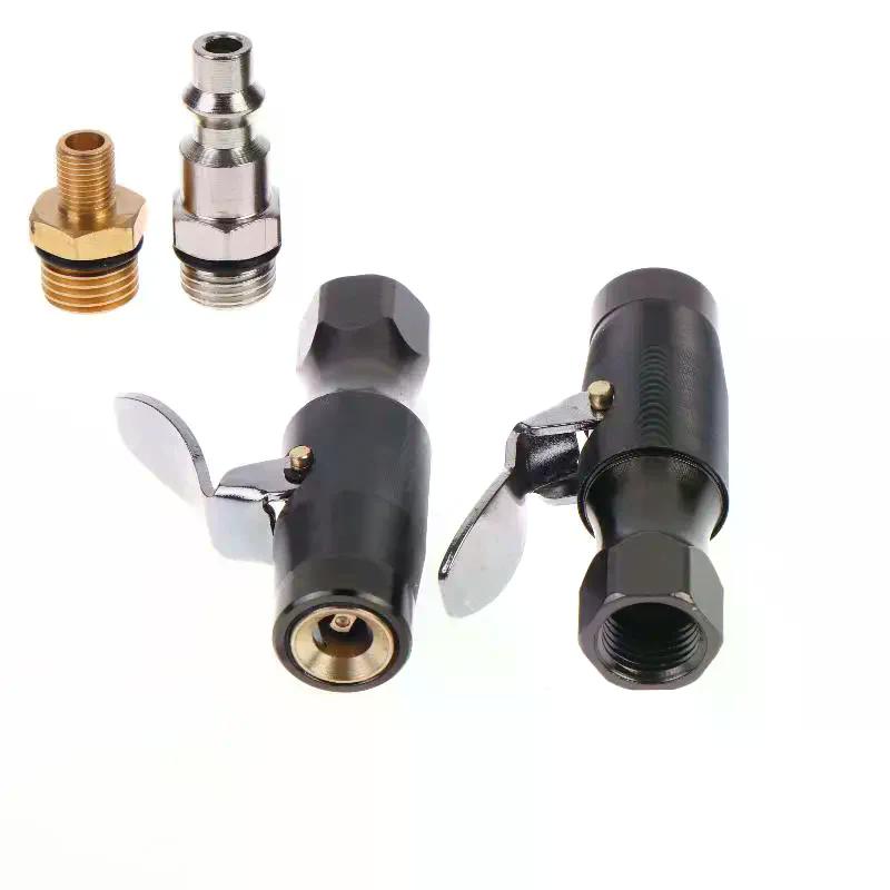 1 Set DIY Accessories 200PSI Tire Inflator Lock-on Air Chuck Dual-Jaw Designed For Schrader Valve Use No Leakage Home Garage