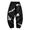 Great Wave of Kanagawa Crane Splicing Printed Casual Beach Harem Pants Men Hip Hop Nine Points Trousers Jogger Sweatpants