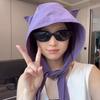 Little Devil Lace-up Sun Protection Sun Hat Fashion Japanese Style Women's Summer Sun Cap For Outdoor Summer Beach