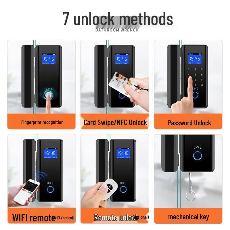 ZUCON F659 WiFi Smart Glass Door Lock CN Plug (adapter Included)