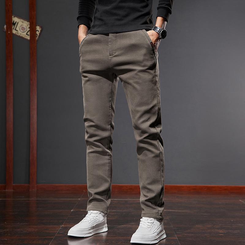2025 Spring Men's Slim-Fit Casual Straight Pants - Versatile Light Business Trousers with Stretch