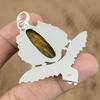 Natural Tiger'S Eye Gemstone Jewelry 925 Sterling Silver Pendant Owl For Girls