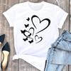 Maglietta estiva da donna a maniche corte, con stampa, alla moda, casual, girocollo, comoda, da donna.