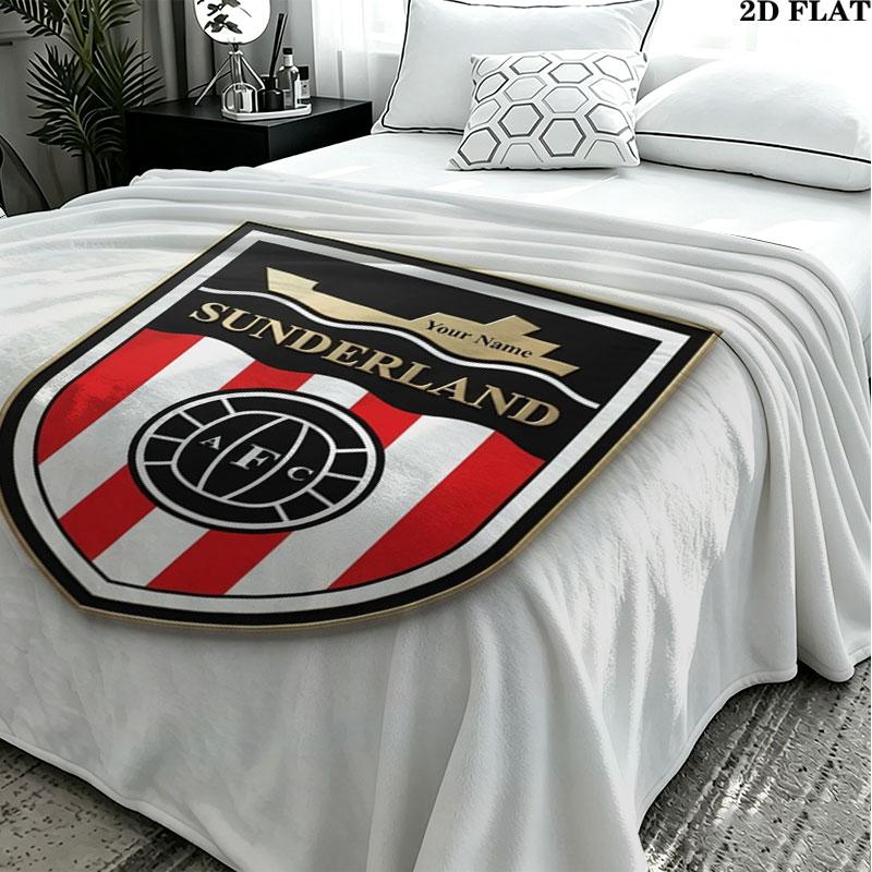 1PC Sunderland A.F Custom Name Patterned Flannel Blanket Suitable For All Seasons for Home Decor Warmth and Comfort Gifts Holiday Present