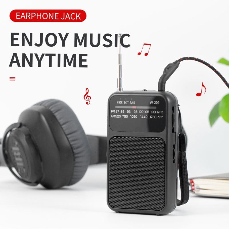 Double Power Pocket AM FM Radio With FM AM Tuning Large Volumes Rechargeable And Battery Operated Power Supply Radio