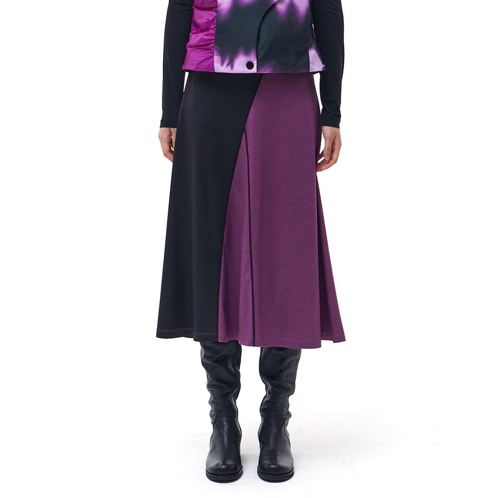 Kimjisu Jersey Panel Skirt _ Purple