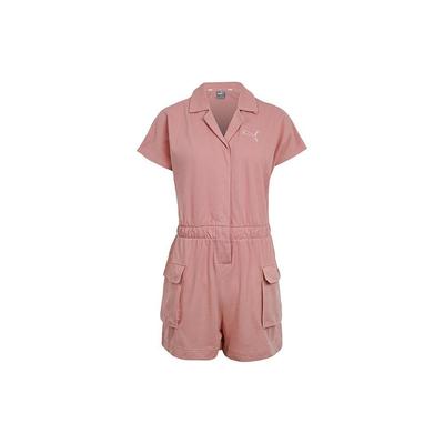 Einfarbiger Retro Casual Jumpsuit Damen Jumpsuit Rosa 535232-24