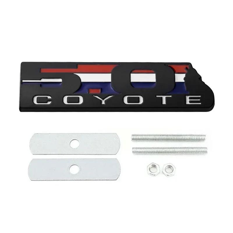 5.0 Car Sticker Alloy Front Grille Badge for Transit Fiesta Focus Mondeo Kuga Ranger Mustang F150 Escape Accessories
