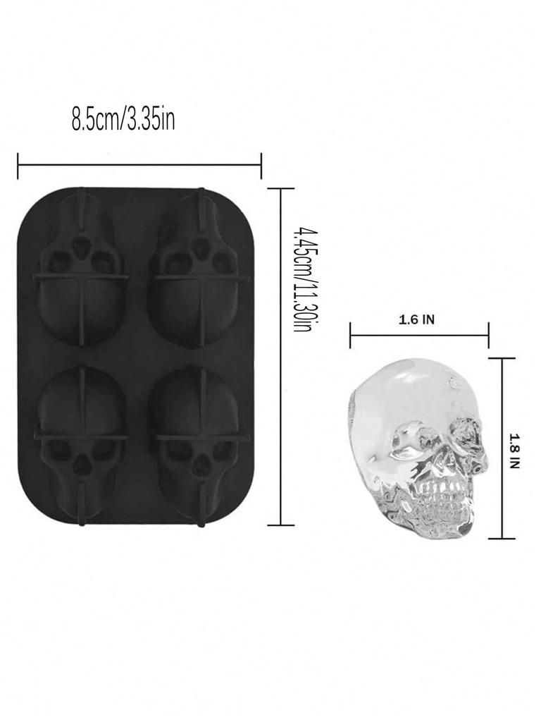 1 Silicone Skull Shaped Ice Cube Mold, Family Gathering, Summer, Creative and Simple Ice Cube Maker