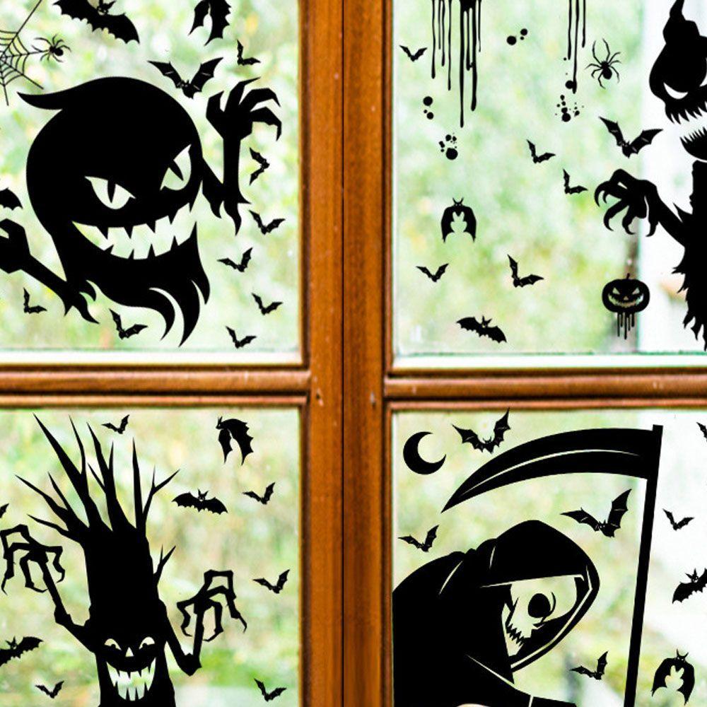 Self-Adhesive Witch Wallpaper Party Decor Halloween Decor Glass Sticker Window Sticker