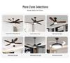 Variable Frequency Ceiling Fan with Light and Remote Control, Solid Wood Blades, for Living Room, Dining Room, Bedroom