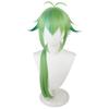 Parrucca Cosplay Ondulata Ombré Verde da 31" con Capelli Ribaltati, Capelli Sintetici Resistenti al Calore per Giochi Fantasy