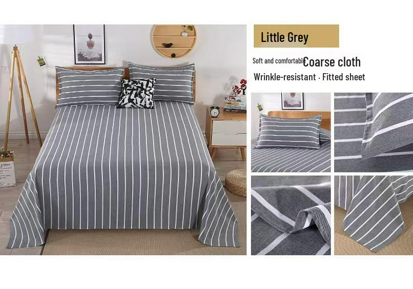 Traditional Kang Wrinkle-Resistant Coarse Cotton Bed Sheet - Soft, Thickened, and Skin-Friendly