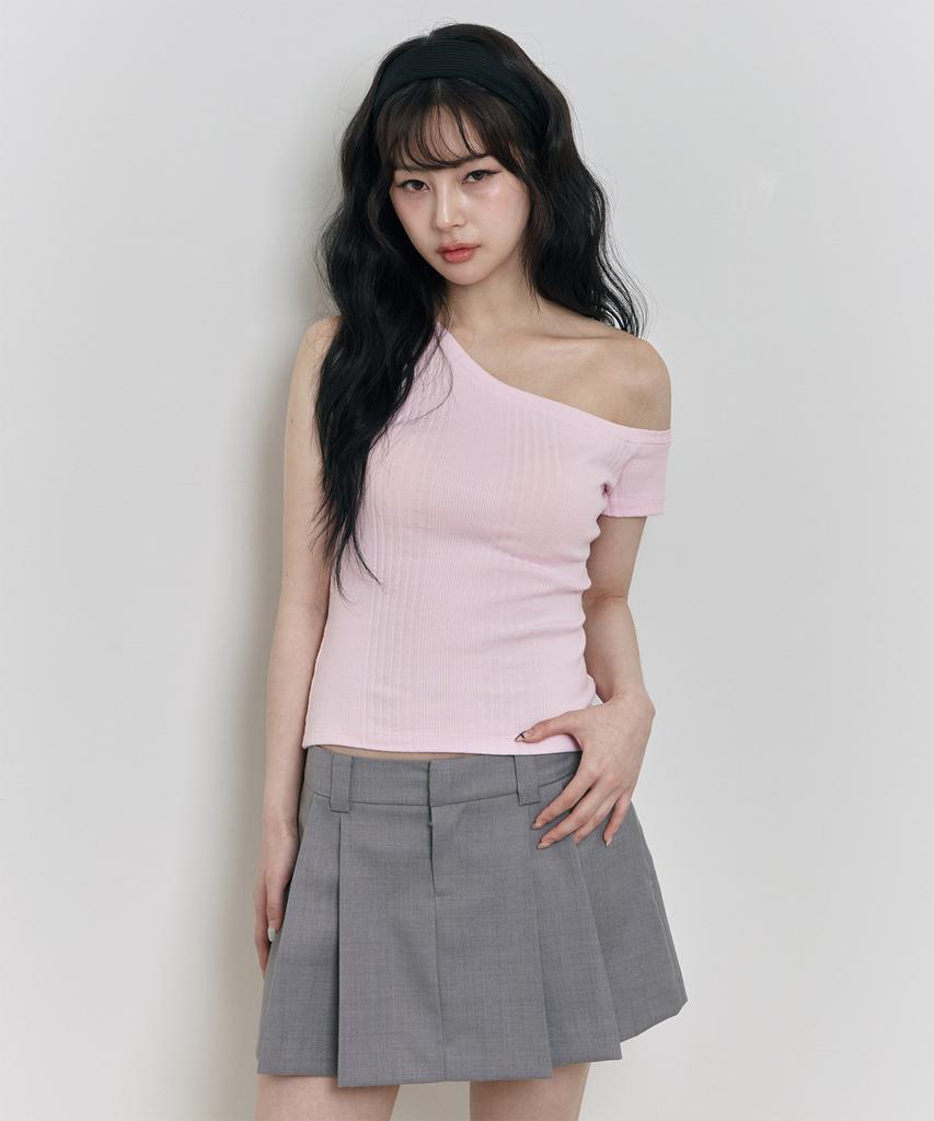 Neo Asymmetrical Slim Top Soft Pink