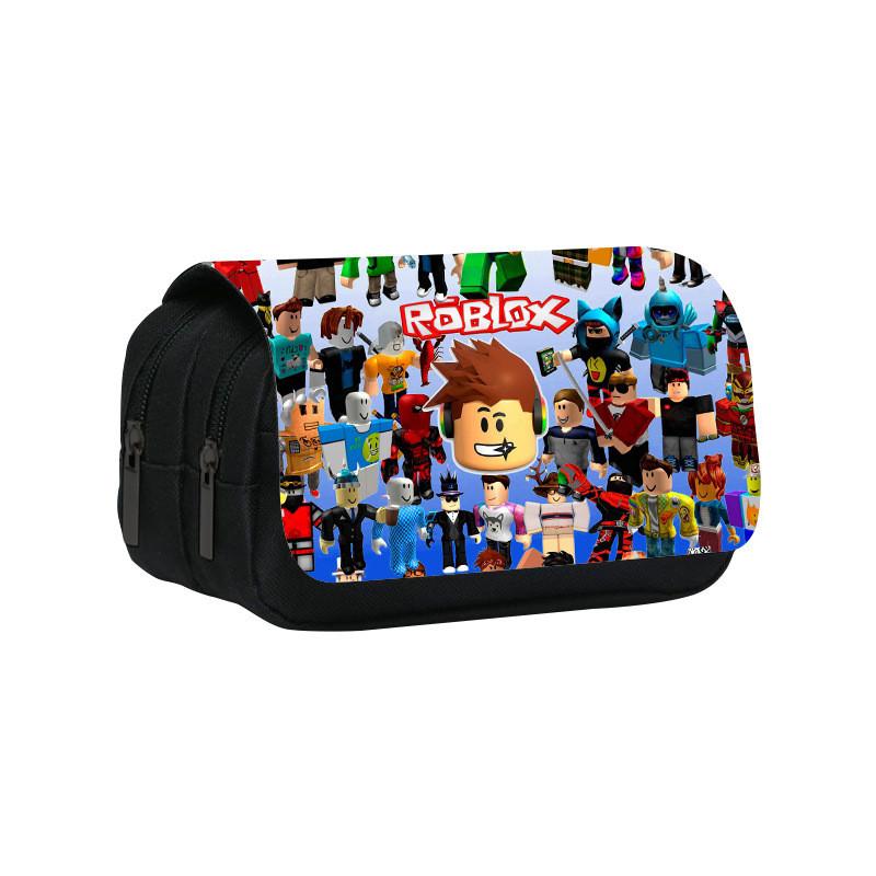Roblox Cartoon Pen Pouch With Double Layer Design And Nylon Material For Kids