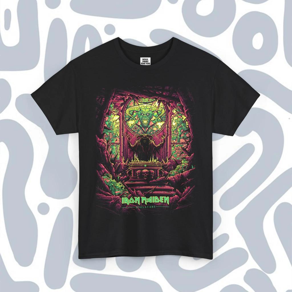 Iron Maiden 6 Icon HALLOWWED Premium Tshirt Iron Halowed Icon Maiden Heavy Metal Band T-shirt Metal T-shirt Oversize Megadeth