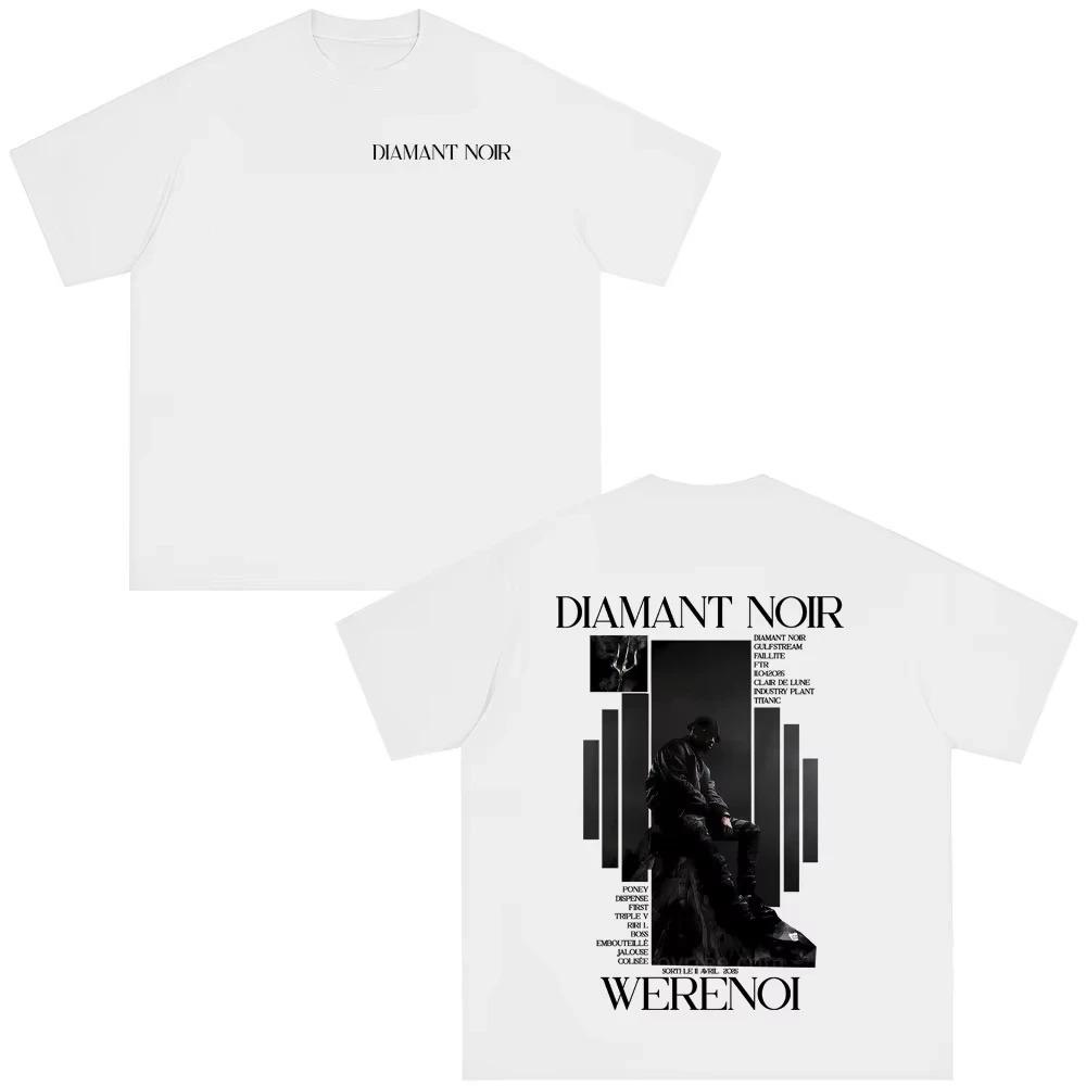 2026 Horký výprodej Rapper WeRenoi Diamant Noir Album Tričko Pánské Dámské Hip Hop Móda Pop Music Trička Pánské Bavlněné Oblečení Vintage Oblečení