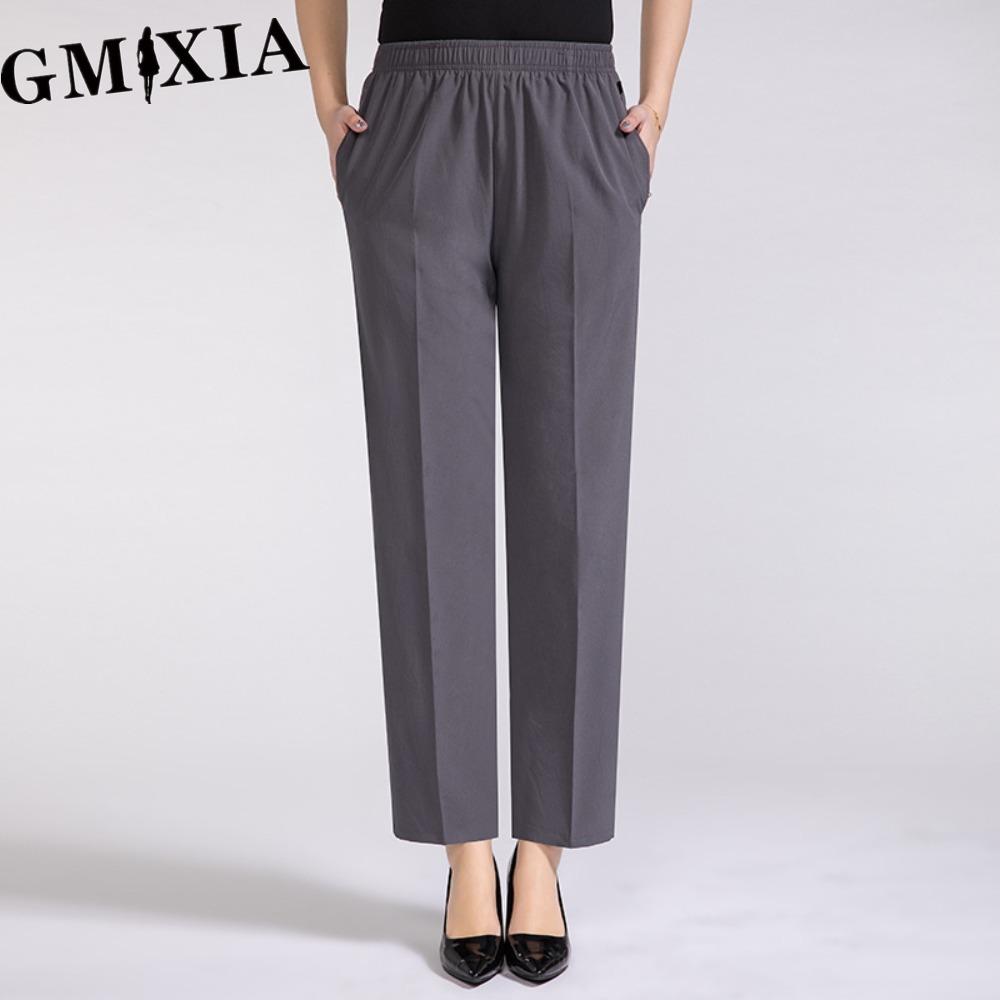GMXIA Women's Fashion Casual Solid Color Print Pants & Capris Trousers
