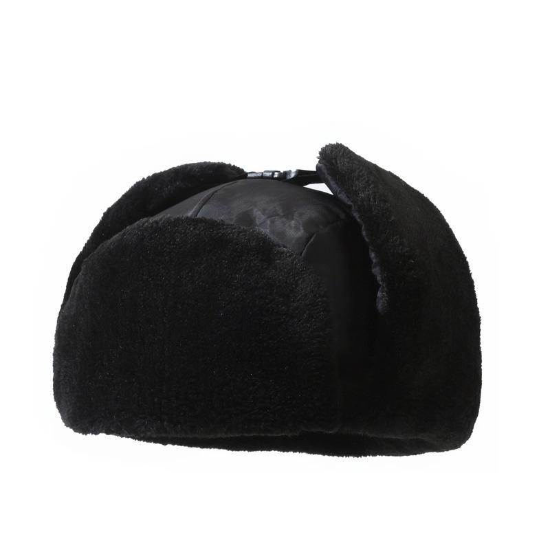 Winter Men's Windproof and Cold-proof Pullover Hat, Fleece Thickened Ear Protection Hat, Outdoor Riding Warm Cotton Hat