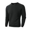 Men's Fall Winter Slim Fit Crew Neck Long Sleeve Sweatshirt, Solid Small Grid Pattern Casual Base Layer Pullover Tops