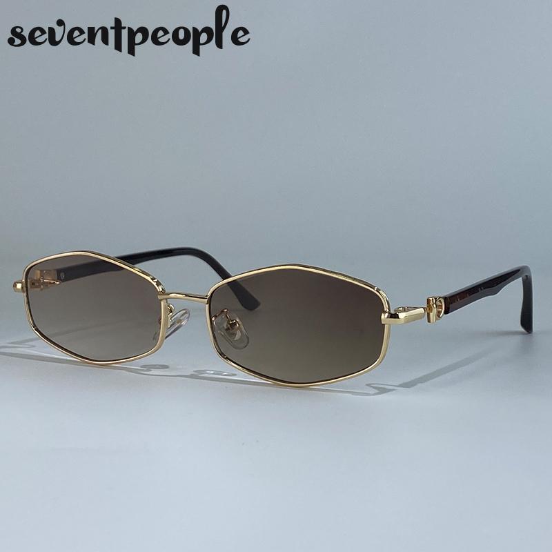 Steampunk Small Frame Hexagon Sunglasses Women Luxury Brand Vintage Punk Polygon Sun Glasses For Ladies Change Color Shades