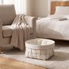 Decorative Woven Laundry Basket Space-Saving with Textile Lining