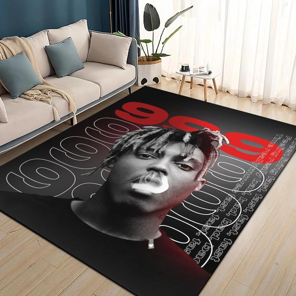 HD Juice WRLD 999 3D Legend Rapper Star Rug Carpet for Living Room Bedroom Home Decor,kids Play Non-slip for Sofa Doormat