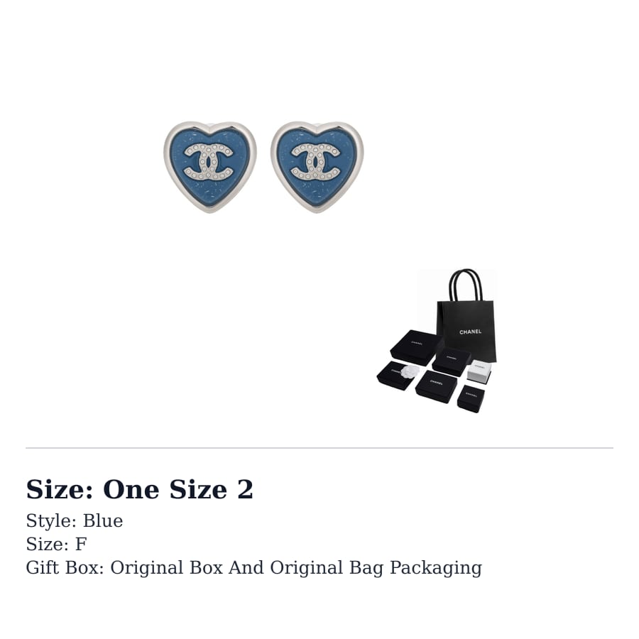CHANEL Stud Earrings Unisex Blue AB-25P-100