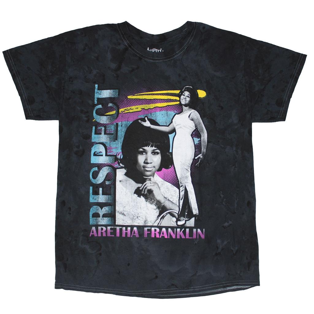 Men's Aretha Franklin Restpect Tie Dye T-shirt Small Black