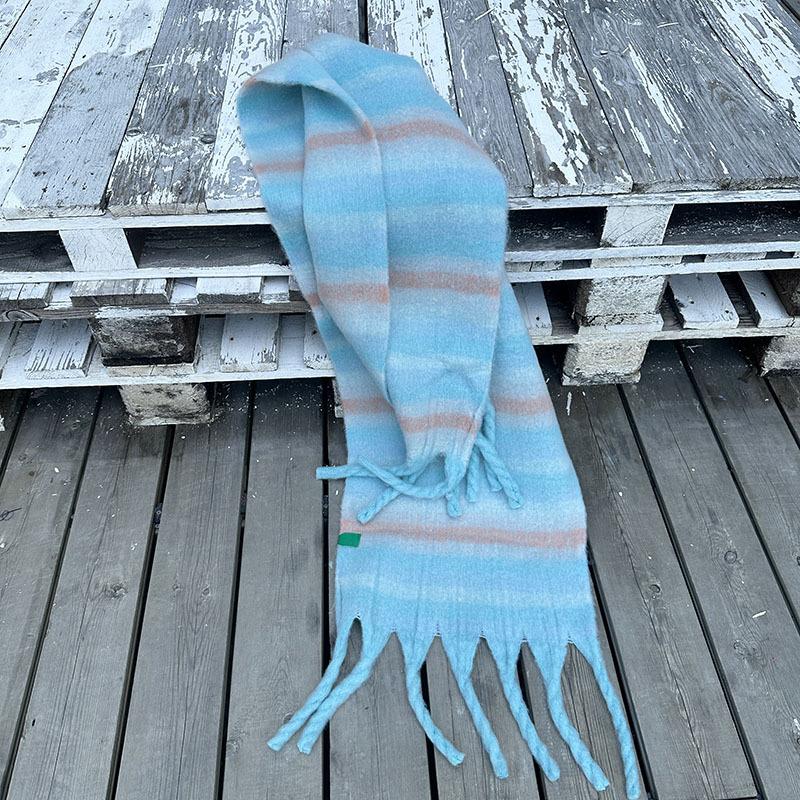 New simple and high-end scarf thickened warm fringed plush shawl autumn and winter versatile plaid scarf