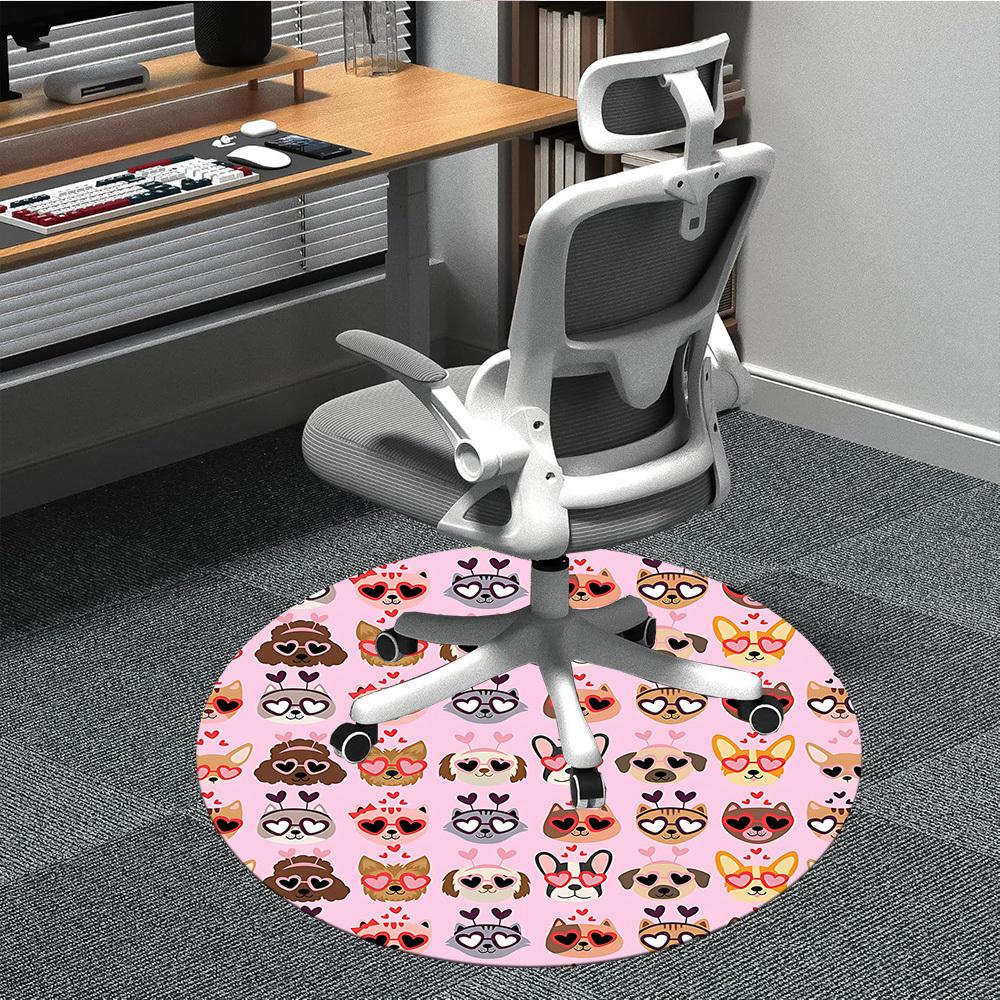 

1pc Heart-Eyed Pets Pattern Chair Carpet for Office, Non-slip, Soft and Durable Office Rug for Decoration, Perfect for Office yy260105024 80cm by 80cm