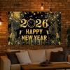 Black Gold 2026 New Year Backdrops Colorful Balloon Photo Background Party Background  Photo Studio