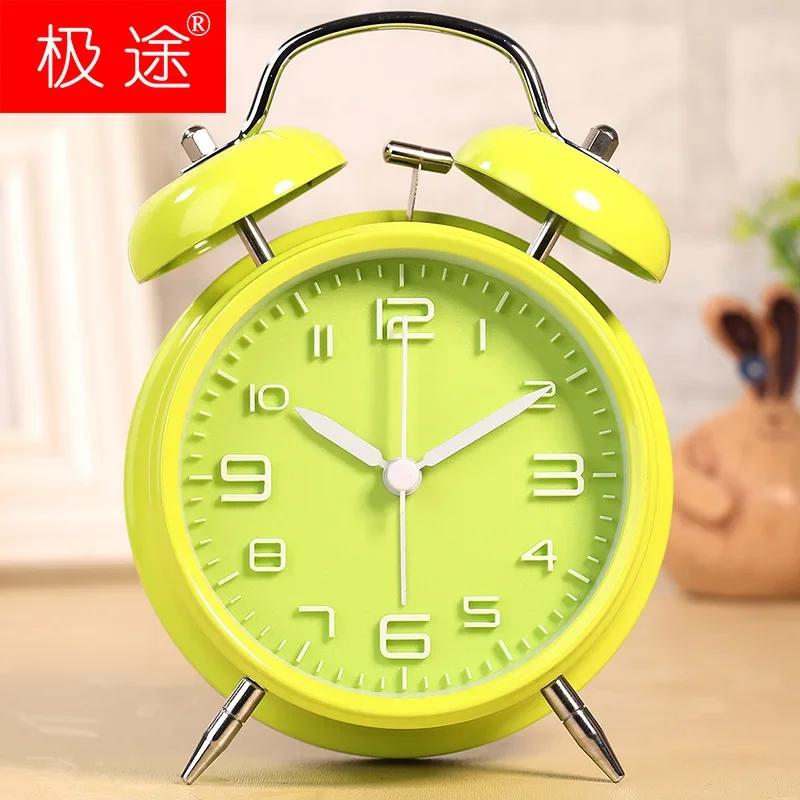 Durable4-Inch Three-dimensional Digital Alarm Clock Creative Classic Silent Student Loud Double Bell Bell
