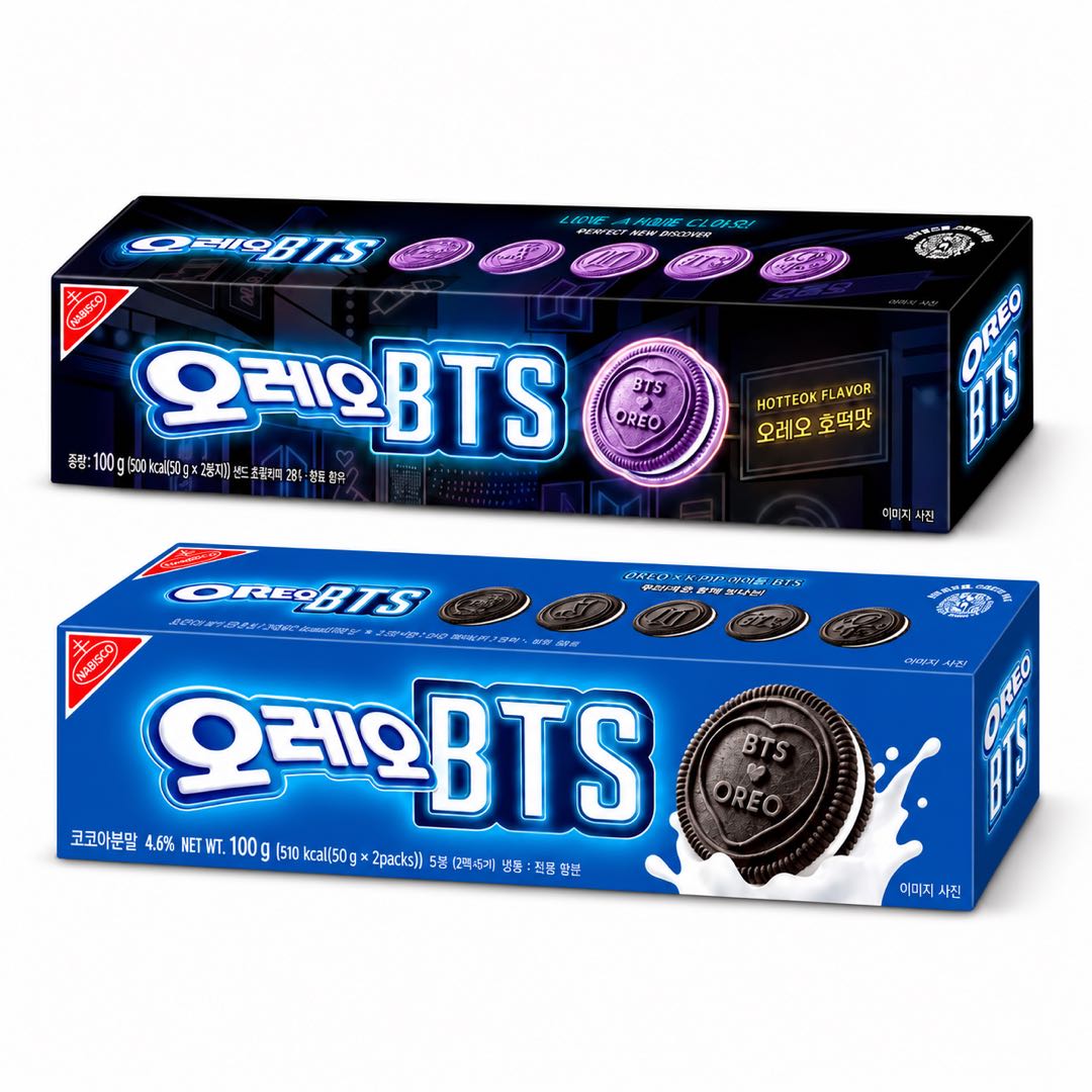 OREO BTS Fialové Sendvičové Sušenky v Korejském Stylu, 100g, 300g, 1000g #SugarPancake+Vanilla Cream x 1pack